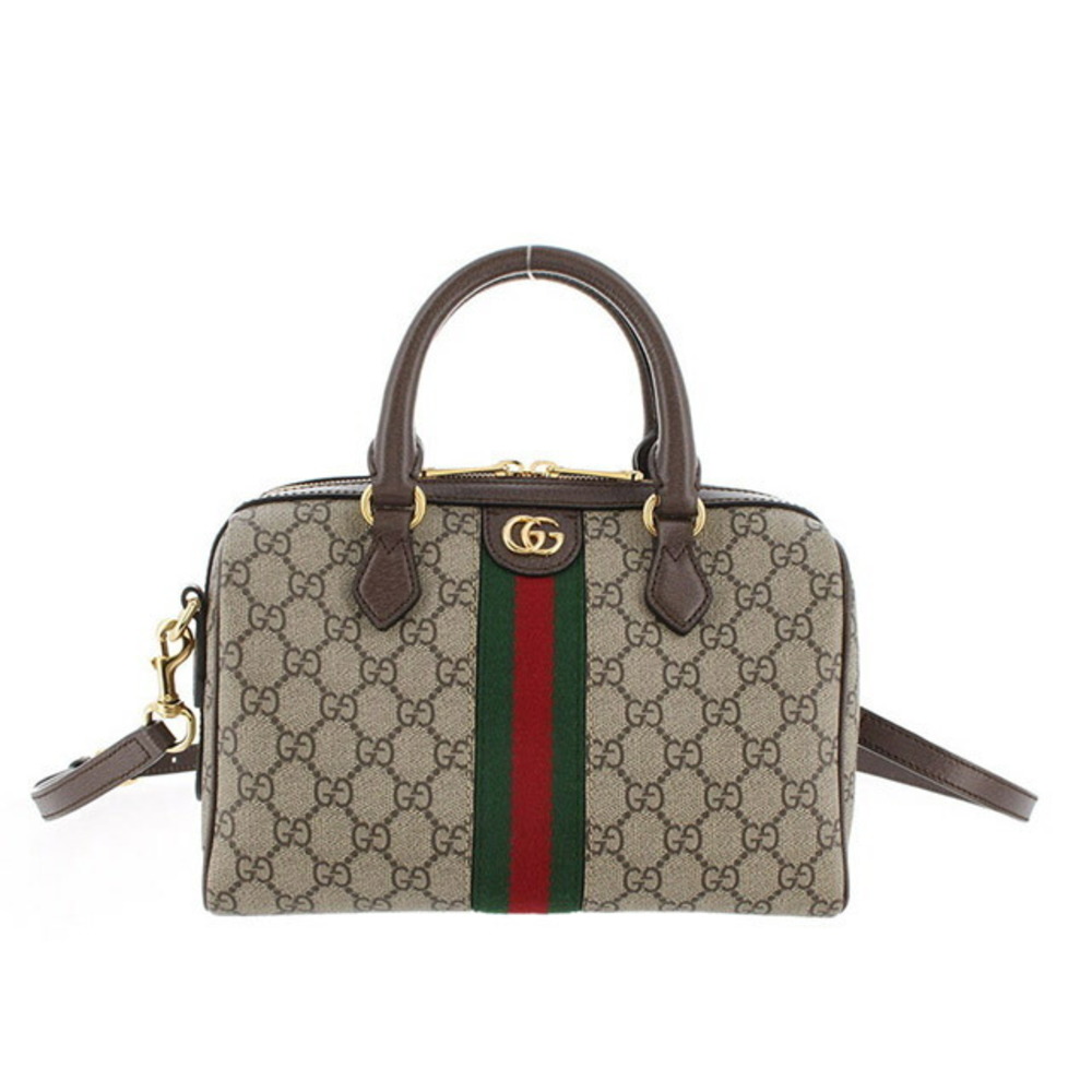 GUCCI Ophidia Boston Bag Shoulder Bag Small GG Brown